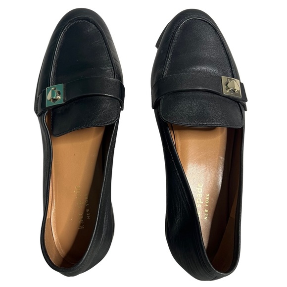 Kate Spade ♠️ Catroux Women’s Black Leather Slip On Loafers Flats Shoes Size 8B - Picture 8 of 11